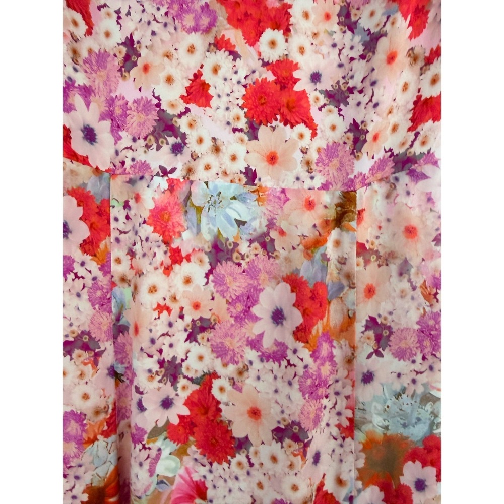 Reiss NWT Floral Ombre Midi Dress US 8 Pink Multicolor Slit Wedding Guest $290 - Picture 10 of 14